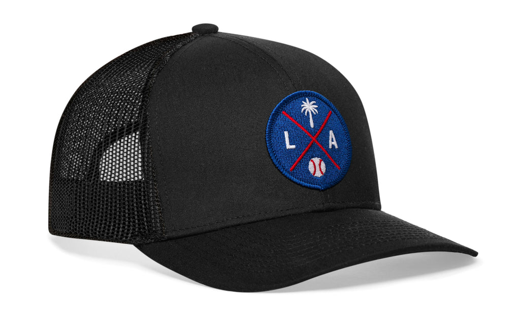 Los Angeles Trucker Hat  |  Blue LA X Baseball Snapback
