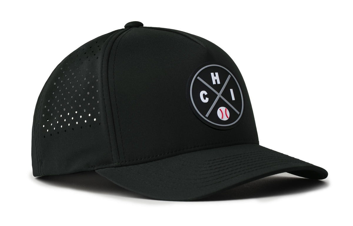 Chicago Baseball Performance 5-Panel Hat  |   Black CHI X Flexfit® Snapback